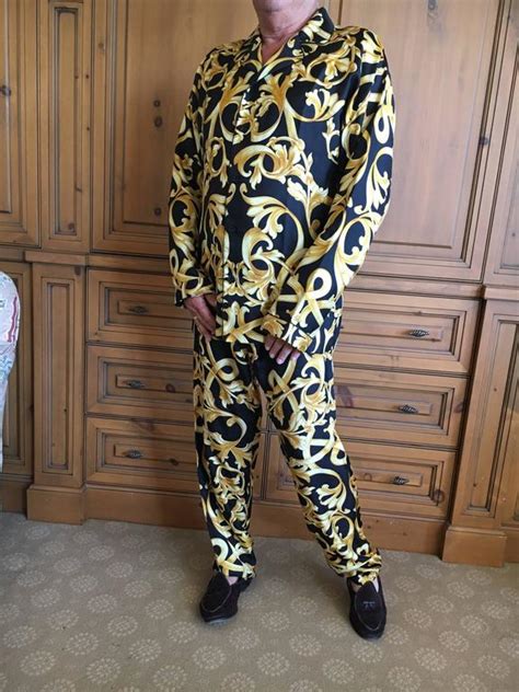 replica versace pajamas|black and gold versace robe.